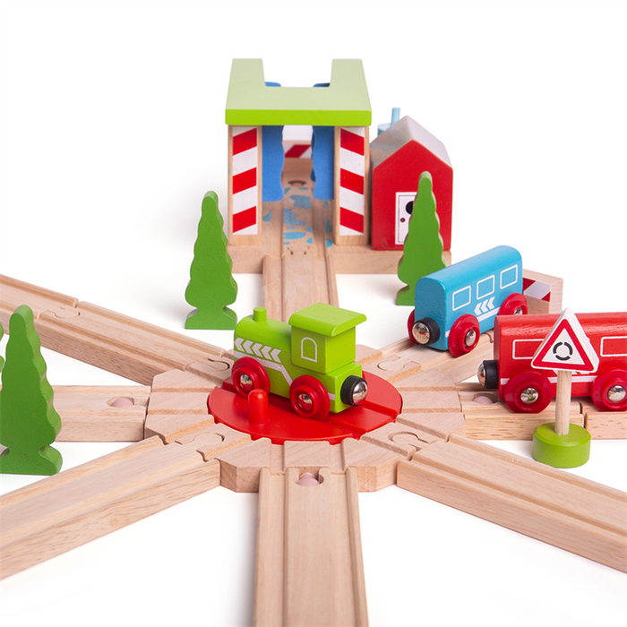 Obrotnica z 8 rozjazdami do kolejki, BJT134-Bigjigs Rail