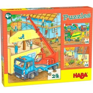 Puzzle dla dzieci Prace na budowie HB305469-Haba, puzzle tekturowe
