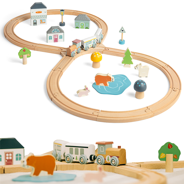 Kolejka drewniana ósemka Leśne Zwierzęta Bigjigs Toys 35042