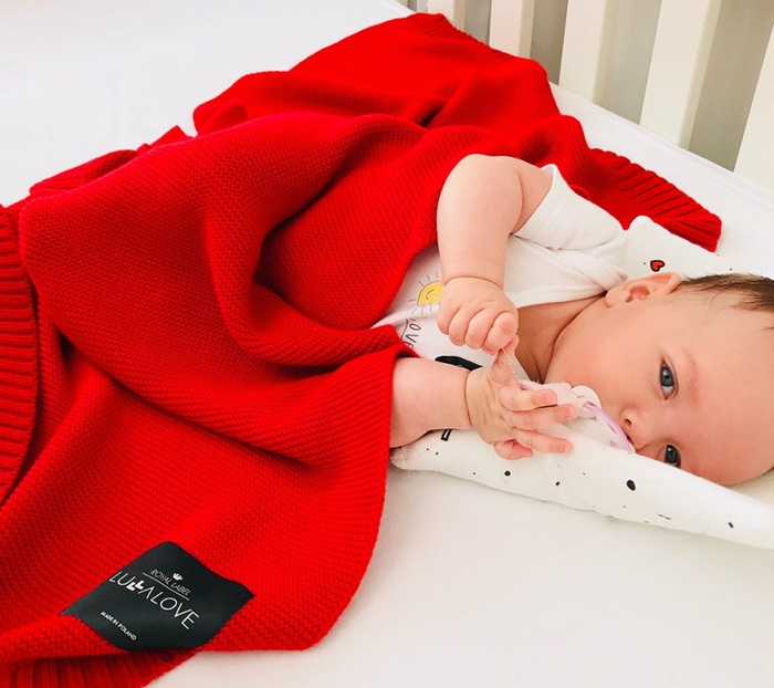 Bambusowy koc Czerwień LL4308-Lullalove, kocyki dla dzieci