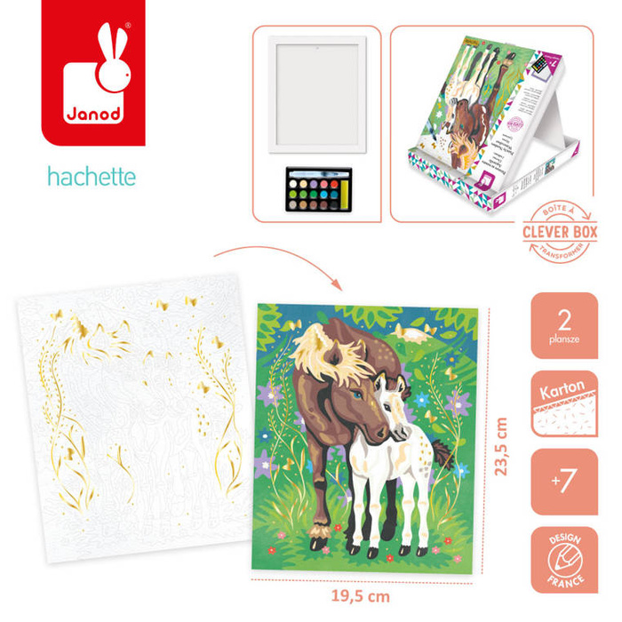 Zestaw kreatywny Malowanie po numerach Konie Janod J07953