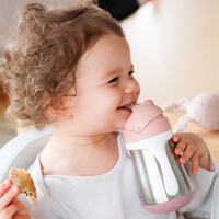 Bidon niekapek ze słomką termobutelka 250 ml old pink Beaba 913482