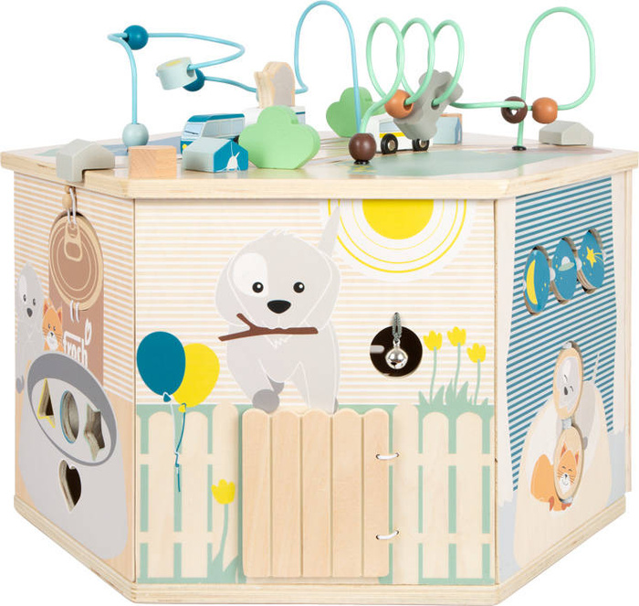 OUTLET Drewniana kostka edukacyjna aktywizująca Pies i kot 12231-SFEZC-Small Foot, zabawki edukacyjne