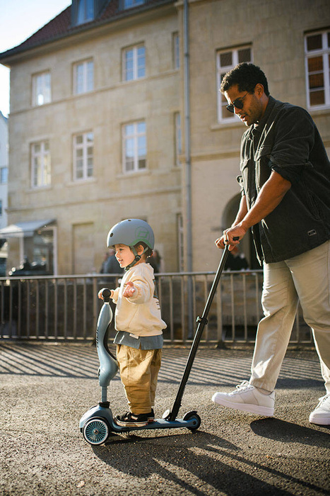 SCOOTANDRIDE Highwaykick 1 Push and Go 2w1 Jeździk i hulajnoga z rączką do prowadzenia 1-5 lat Steel