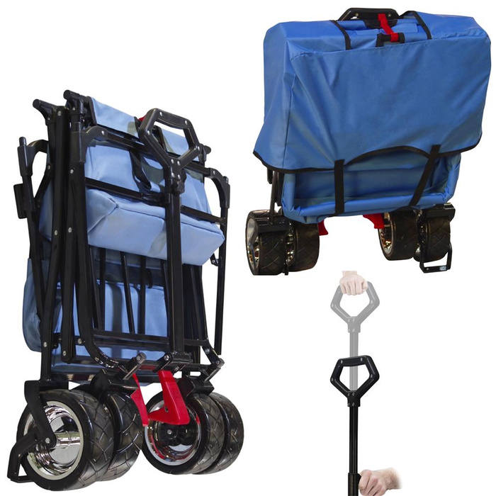 Składany Wózek plażowy AXI A031.193.08 z dachem hamulcem i torbą Udźwig do 80 kg do przewożenia rzeczy i zabawek