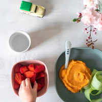 Silikonowe naczynia dla dzieci Zestaw z przyssawką eucalyptus Beaba 913507