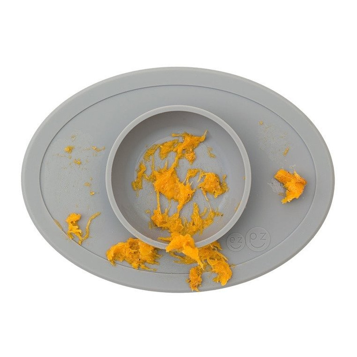 Komplet pierwszych naczyń silikonowych First Foods Set szary EUFFG005-EZPZ