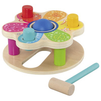 Przebijanka drewniana z młotkiem i sorter kolorów Flower Power Hammer bench Goki 58310