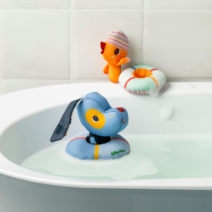 Przytulanki do kąpieli Lilliputiens 83651 Piesek Jules i Kaczorek Gaspard z kołami do pływania