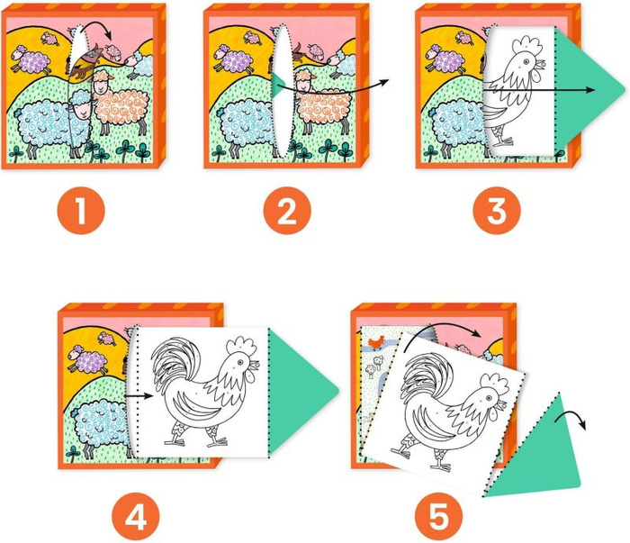 Kolorowanki z grami Farma Djeco DJ00050