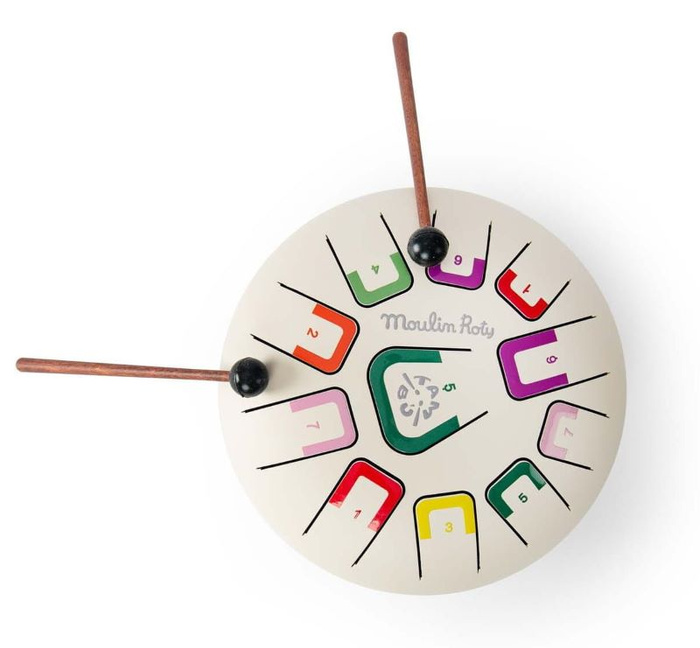 Bębenek językowy duży biały APRES LA PLUIE Moulin Roty 715129 instrumenty dla dzieci