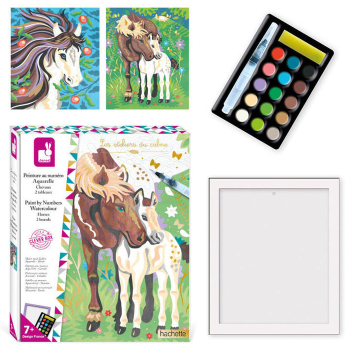 Zestaw kreatywny Malowanie po numerach Konie Janod J07953