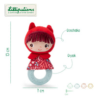 Grzechotka z silikonowym gryzakiem Czerwony Kapturek 83485 LILLIPUTIENS  