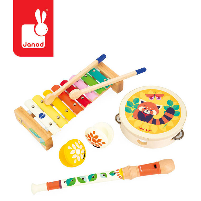 Zestaw drewnianych zabawkowych instrumentów muzycznych Gioia J07656 Janod