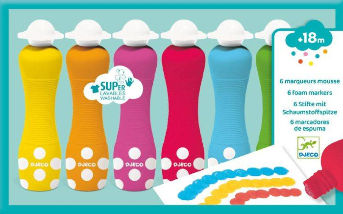 Zestaw 6 markerów do stemplowania DJ09002-Djeco, zestaw małego artysty