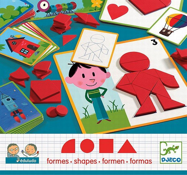 Układanka dla dzieci z kształtami, Eduludo, DJ08300-Djeco - zabawki edukacyjne