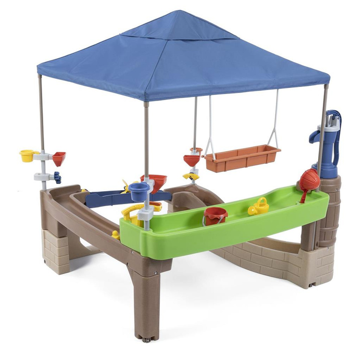 Wodne Centrum z baldachimem do ogrodu Step2 4214 zabawy pompą i ruchomimi elementami Pump & Splash Shady Oasis