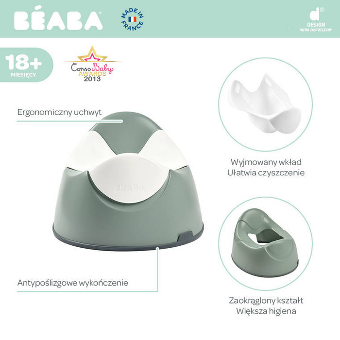 Nocnik dla dziecka Sage Green z wyjmowanym wkładem Beaba 920394