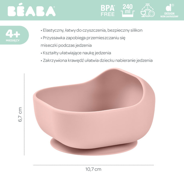 Silikonowa miseczka z przyssawką pink 913440-Beaba