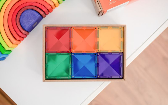 Klocki magnetyczne Rainbow Square Pack 42 el Connetix 00042-SQ