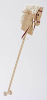 Drewniany koń na kiju z kółeczkami do zabawy w domu i plenerze Hobby Horse Mumbee 53306