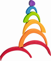 Drewniana układanka Oculus półokrągłe klocki drewniane Goki 58329