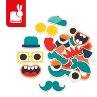 Zestaw drewnianych magnesów Portrety 24 szt. Janod J09644