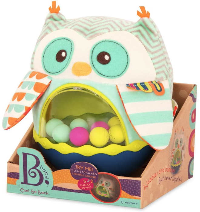 Wańka-wstańka Owl Be Back Sowa kiwajka B.Toys BX1608Z sensoryczna zabawka