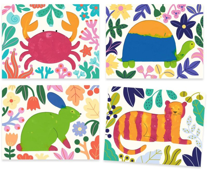 Zestaw artystyczny malowanie palcami Ocean Djeco DJ09858