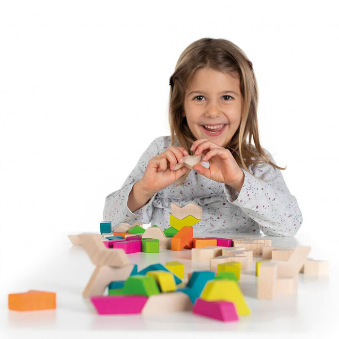 Klocki drewniane GeoBlox MaxiMix 60 el. Erzi 42094