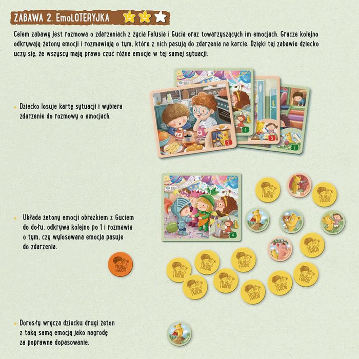 Feluś i Gucio grają w emocje Nasza Księgarnia zestaw gier edukacyjnych