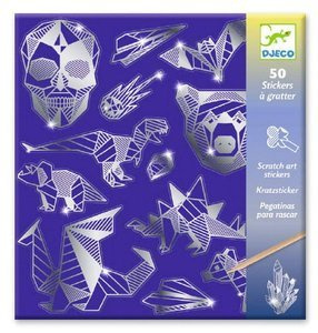 Wydrapywanka naklejki metaliczne "Iron" DJ09737- Djeco, zestawy artystyczne