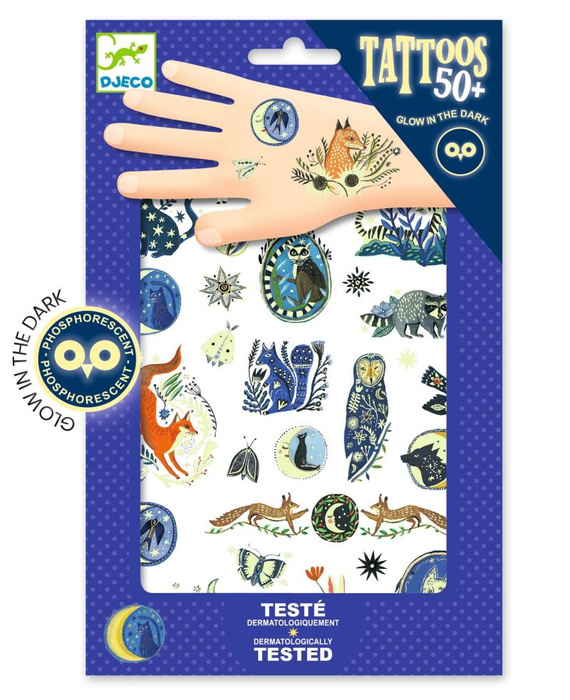 Tatuaże świecące w ciemności Las nocą Djeco DJ09618