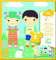 Książeczka z naklejkami wielokrotnego użytku Ubrania DJ09070-Djeco, zestawy artystyczne dla dzieci 