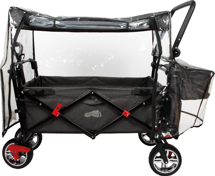 Przyczepka wózek do ciągnięcia dla dzieci z osłoną przeciwdeszczową i składanym daszkiem Small Foot 12729