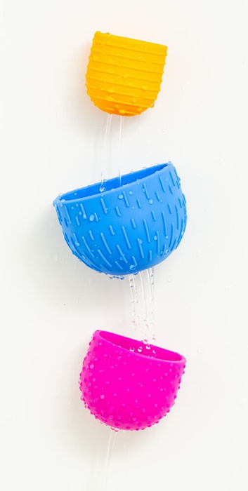 Silikonowe kubeczki z przyssawkami do kąpieli Oomplz Mobi OOMP1 zabawki do wody