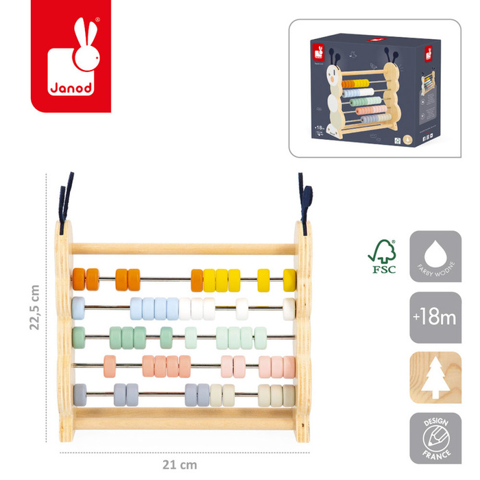 Drewniane liczydło Gąsienica Sweet Cocoon Janod J04014 Liczydła dla dzieci