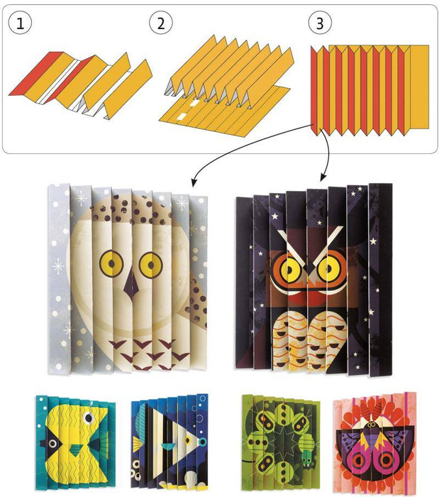 Papierowy zestaw artystyczny plisy Dzika przyroda DJ09445-Djeco, zabawki kreatywne dla dziewczynek