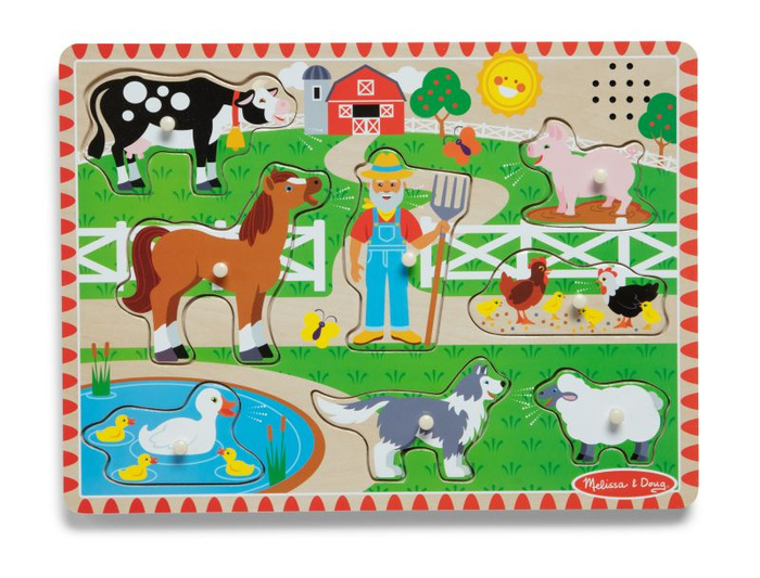 Układanka drewniana z dźwiękiem Gospodarstwo Old MacDonald's Melissa & Doug 50201