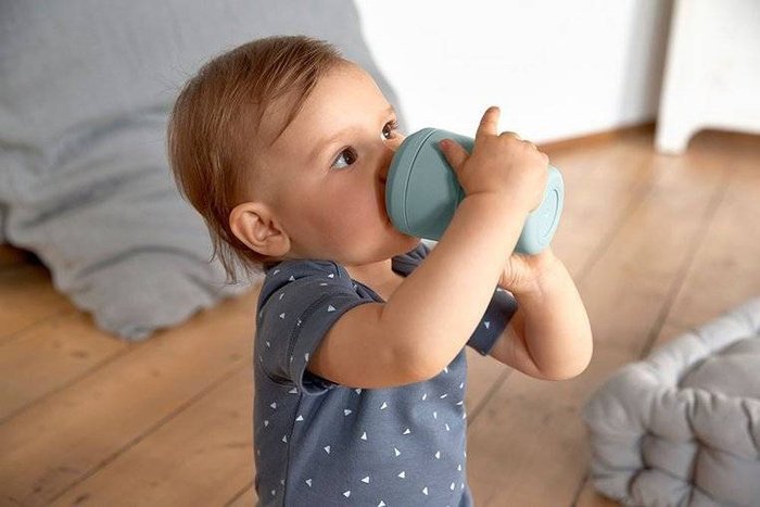 Kubek z dziubkiem i silikonową pokrywką Little Chums Pies 1310061524-Lassig, kubki dla dzieci