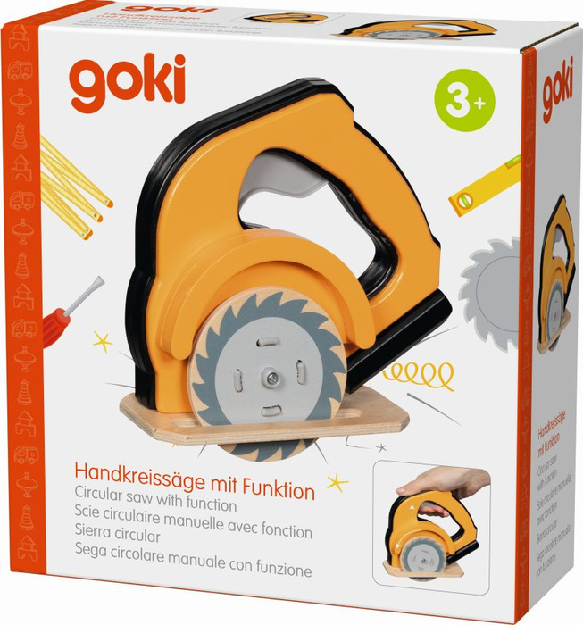 Piła tarczowa z obrotowym brzeszczotem do warsztatu dla dzieci Goki 58322 mały majsterkowicz