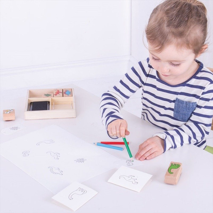 Zestaw do kolorowania i stempelki Dinozaury Bigjigs Toys