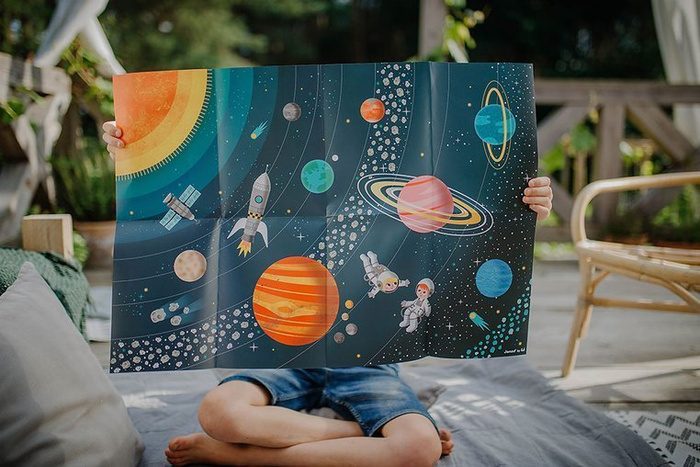 Puzzle edukacyjne Układ słoneczny 100 elementów 5+, Janod J02678