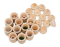 Posłuchaj dźwięku, drewniane pojemniki, 6766-small foot design, zabawka muzyczna