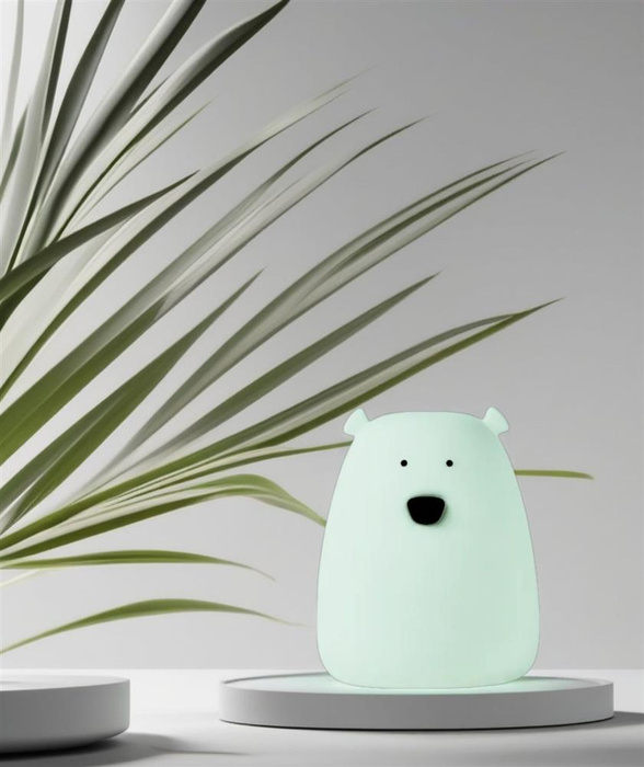 Zestaw 2 lampek Mini Miś w kolorze Biały i Arktyczna Zieleń Rabbit & Friends 520078 Lampki nocne dla dzieci