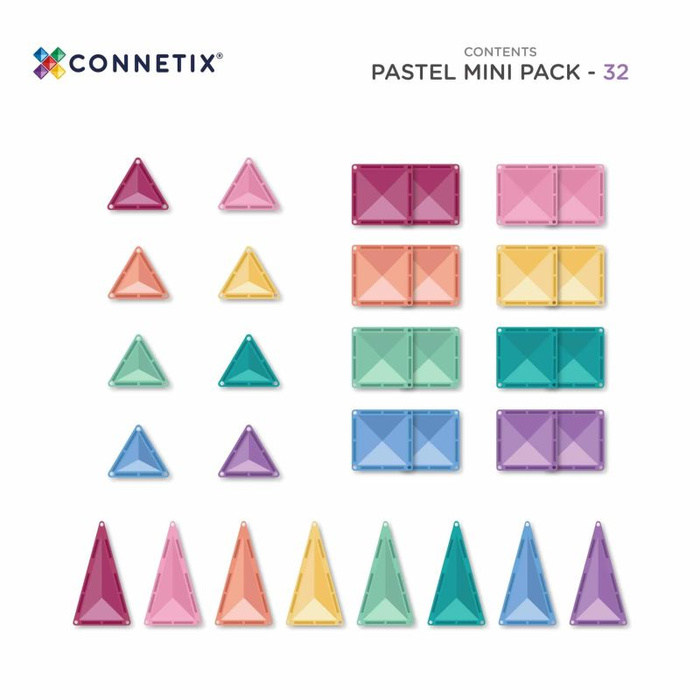 Klocki magnetyczne Pastel Mini Pack 32 el. Connetix 00032-MI