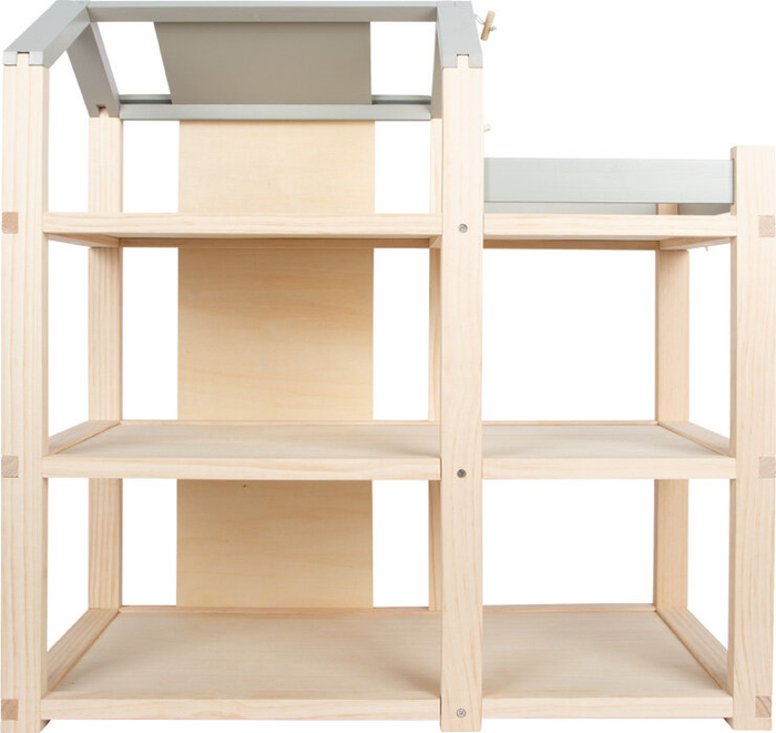 Duży drewniany domek dla lalek w stylu skandynawskim z 3 piętrami i tarasem z mebelkami Natura Small Foot 12541 Domki dla lalek