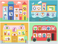 Zestaw artystyczny odrysowywanie Djeco DJ09289 Okna w pojazdach i budynkach