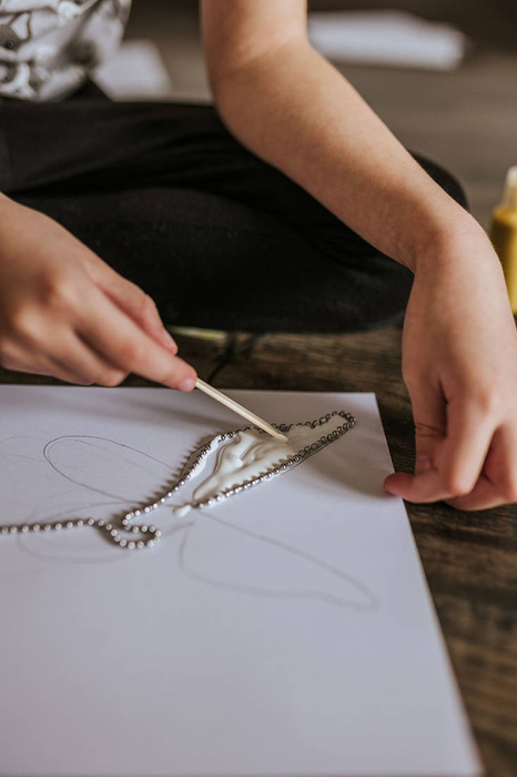 Artystyczny zestaw kreatywny 5 projektów Malowanie łańcuszkiem Pouring painting Kwiaty I love creativity Janod J07738