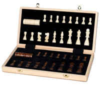 Drewniana gra magnetyczna szachy i warcaby 2w1 Goki 56314